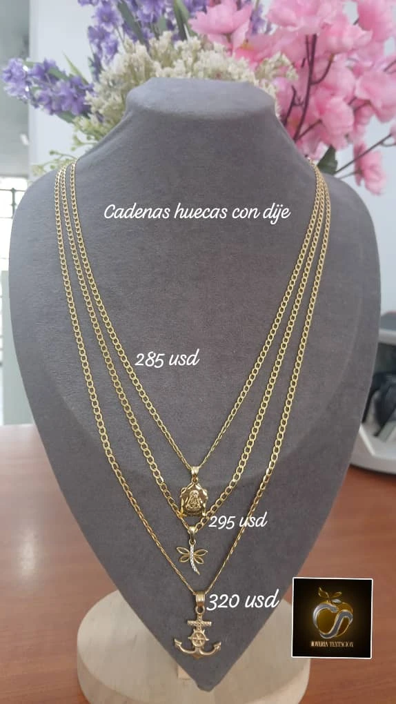 Cadenas huecas varias medidas's foto | Joyería Tentación |  BizneCubano